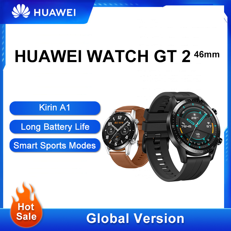 HUAWEI-Watch GT 2 방수 스마트 워치, 수면 심박수 추적기 화웨이 GT2 GPS 피트니스 트래커 골발 버전